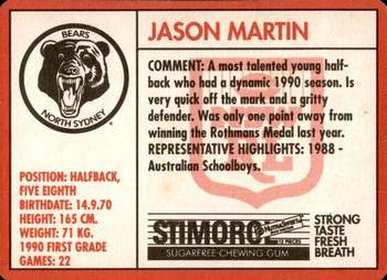 1991 Stimorol NRL #106 Jason Martin Back